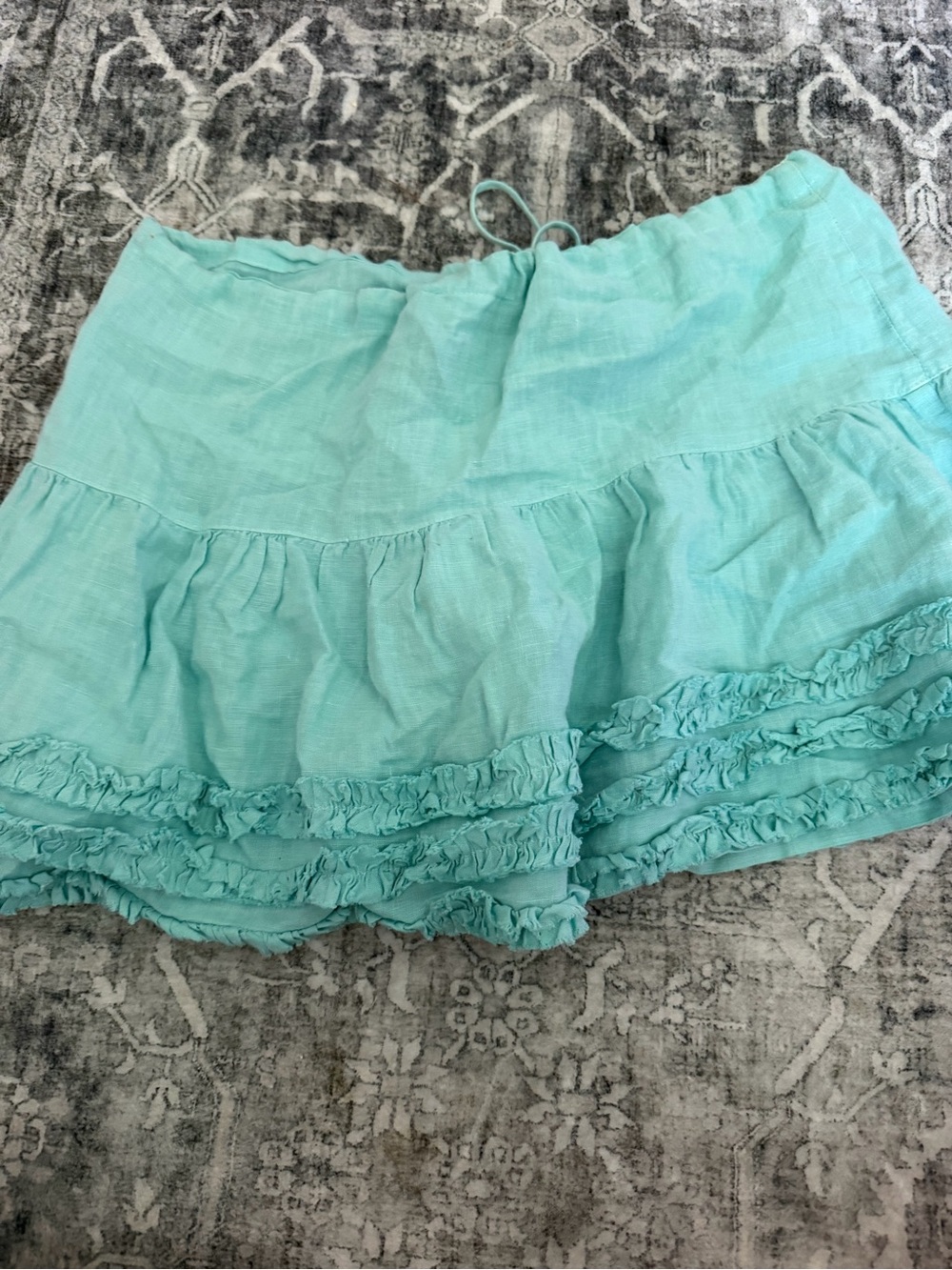 Vintage Juicy Couture Aqua Tiered Ruffle Mini Skirt - Picture 3 of 3